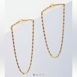 Anthropologie Crystal Bar Chain Earrings